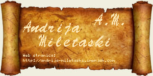Andrija Miletaški vizit kartica